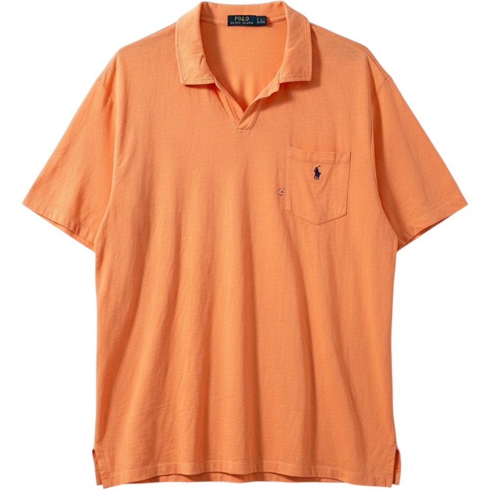 Polo Ralph Lauren Shirt Mens 4XB Orange Solid Classic Fit Cotton Linen Blend New